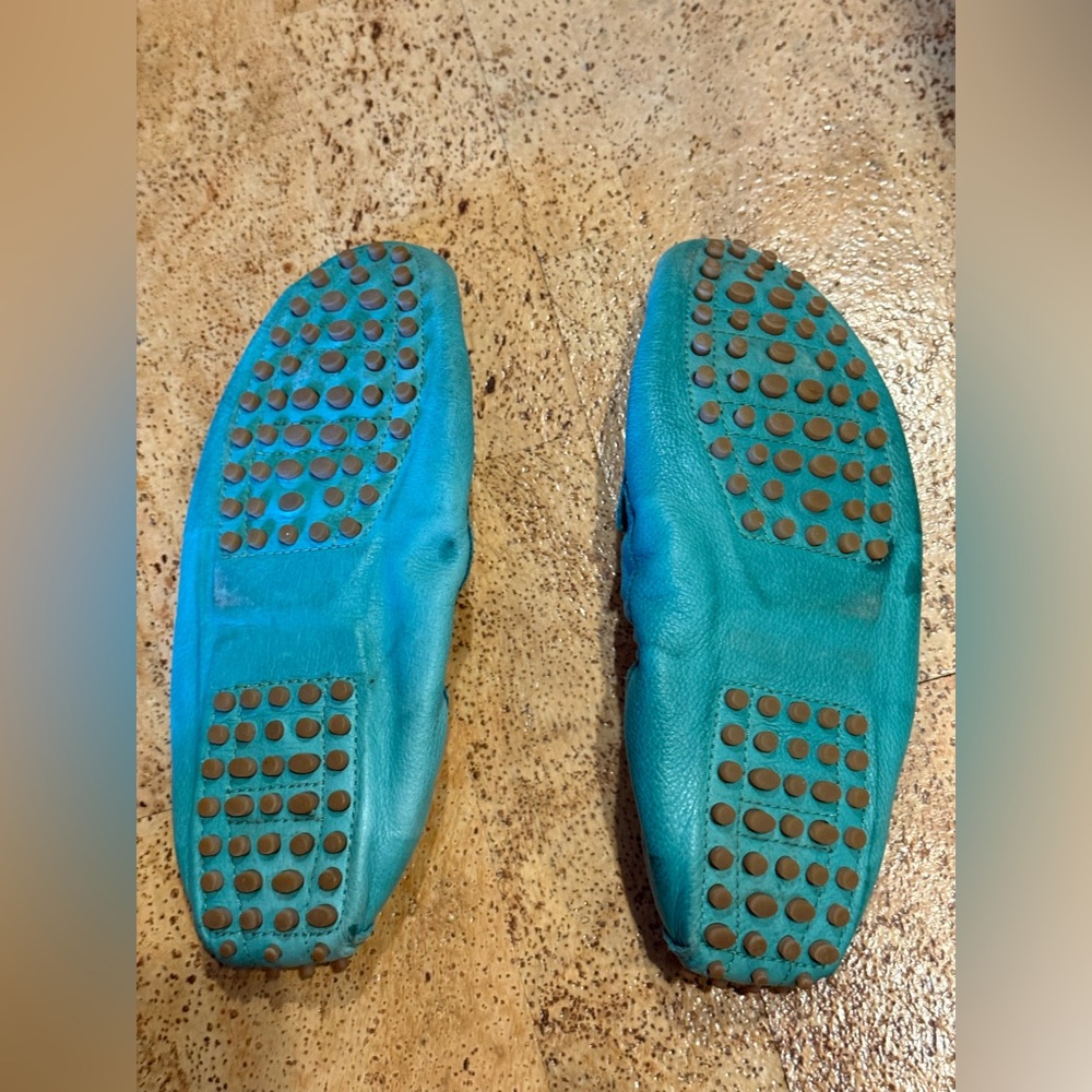 New Chocolat Blu Tara Leather Moccasin Loafer Teal Women’s Shoes Size 9 - Picture 9 of 15